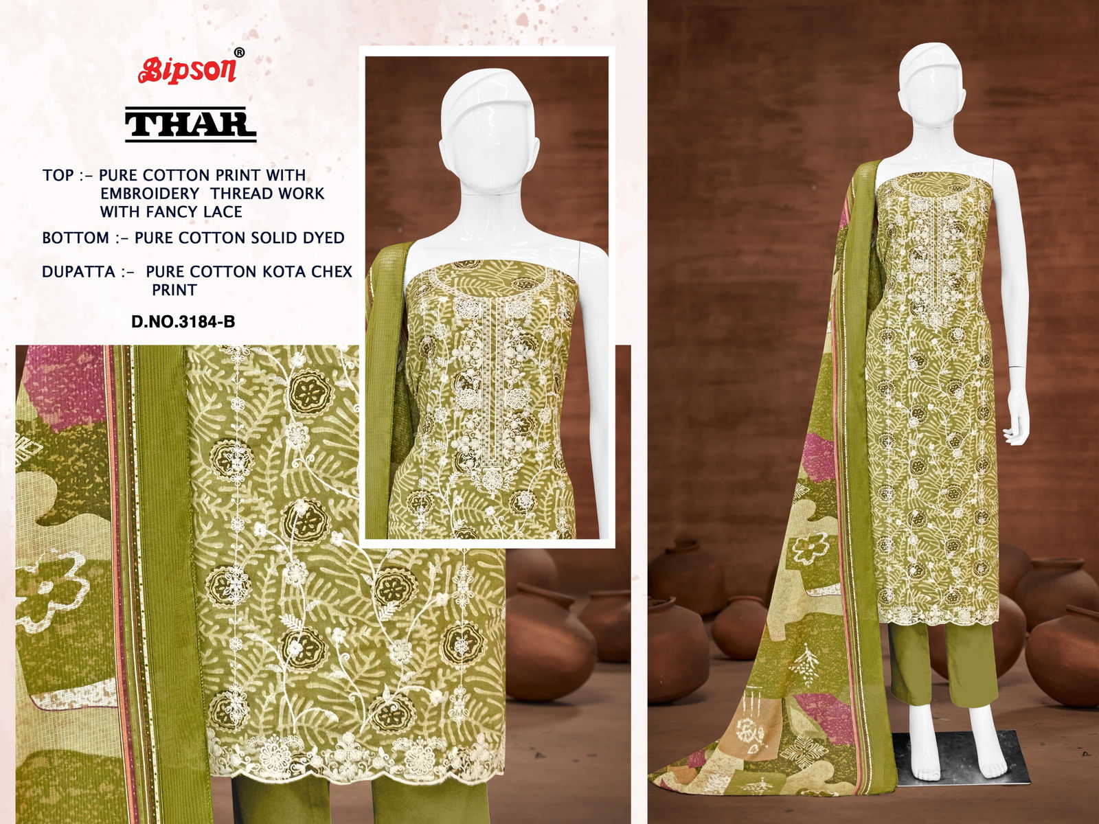 Thar 3184 By Bipson Cotton Printed Dress Material Exporters In India